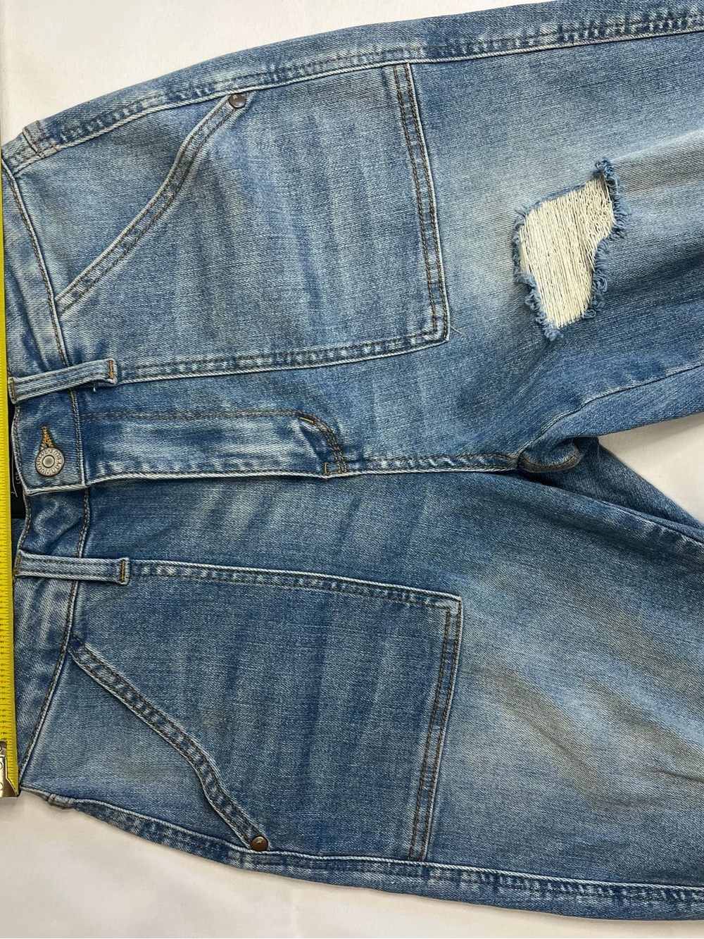 Judy Blue Boyfriend Fit Cargo Pocket Ripped Knee Jeans Size 7 / 28 33” long - Picture 9 of 9